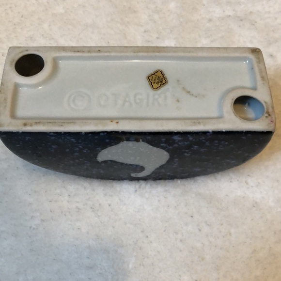 Otagiri Spackled Goose Duck Blue Napkin Holder Mail Holder Vintage Ceramics - Picture 4 of 4